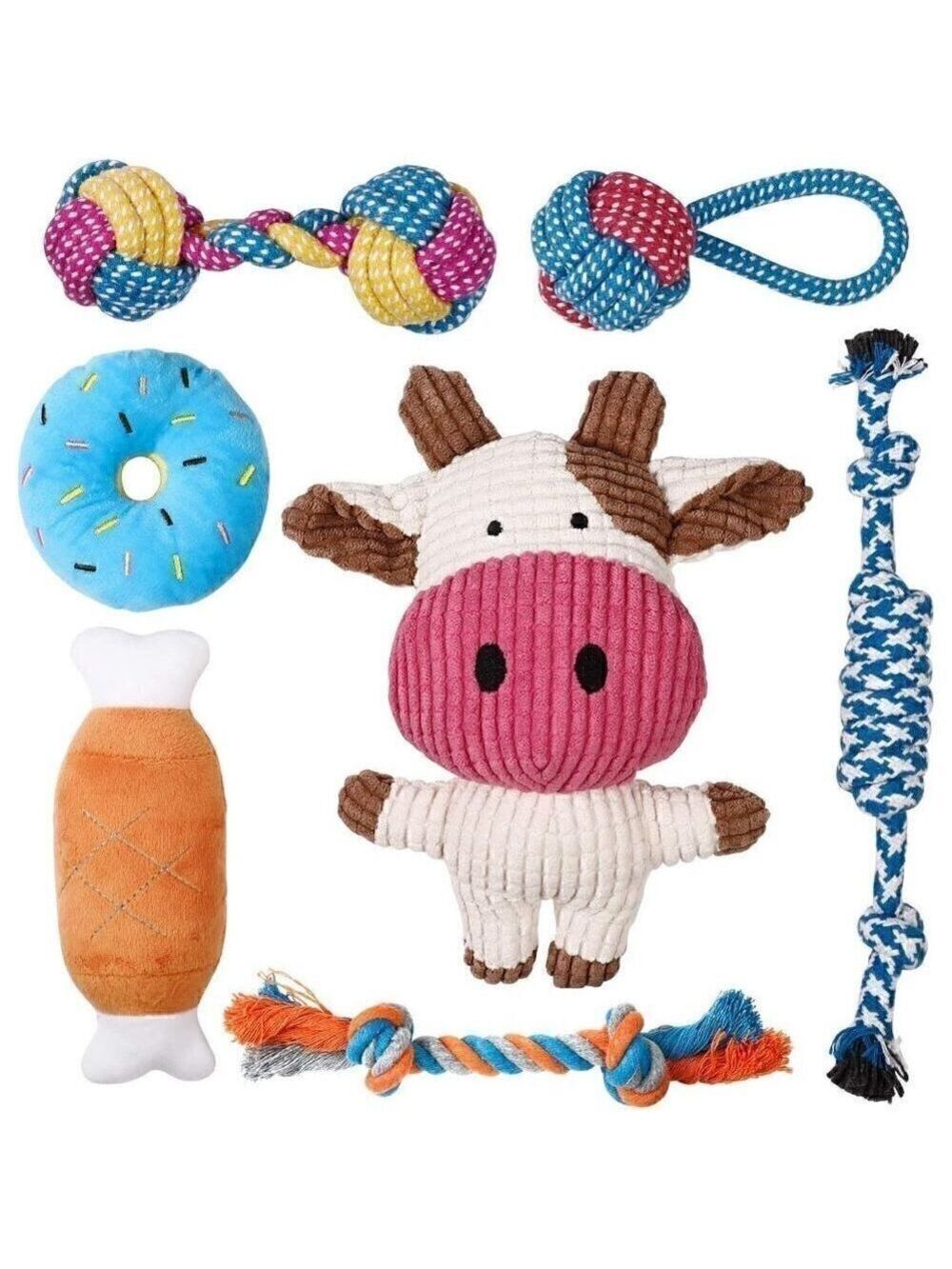 Toozey Puppy Toys for Small Dogs, 7 Pack Small Dog Squeaky, Chew, Rope Toys - Picture 1 of 9
